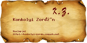 Konkolyi Zorán névjegykártya